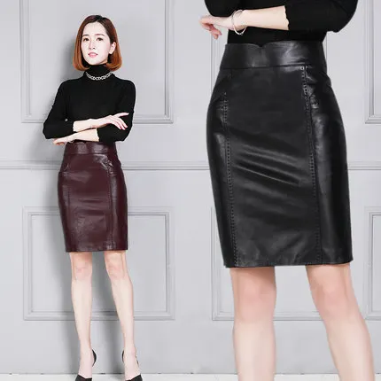 Top brand Fashion Genuine New Sheep Leather Skirt K169  high quality