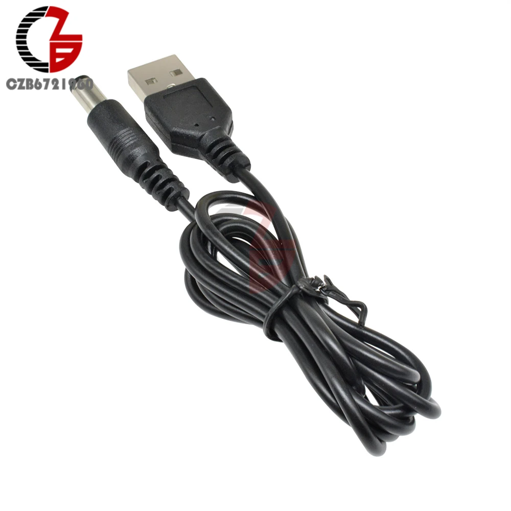 USB 2.0 Male A to DC 5.5mm x 2.1mm Plug DC Power Cord Socket Cable DC to USB Converter Adapter Cable for Power Charger