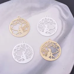 12pcs 20*22mm Light gold Color Flower Fairy Charms Silver plated  Thin Charm Earring Brass Pendant Jewelry DIY Earring