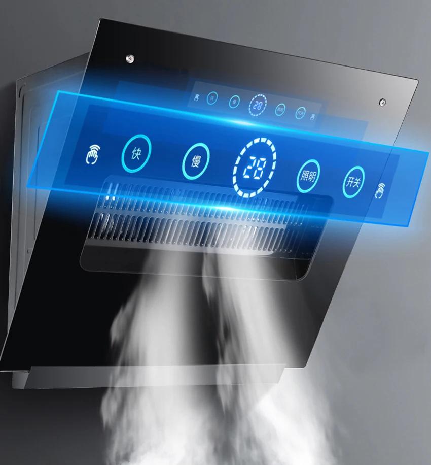 Campana extractora montada en la pared para el hogar, campana extractora de 50/55/60cm, estufa pequeña, succión lateral, limpieza inteligente, Ventilación de 220V