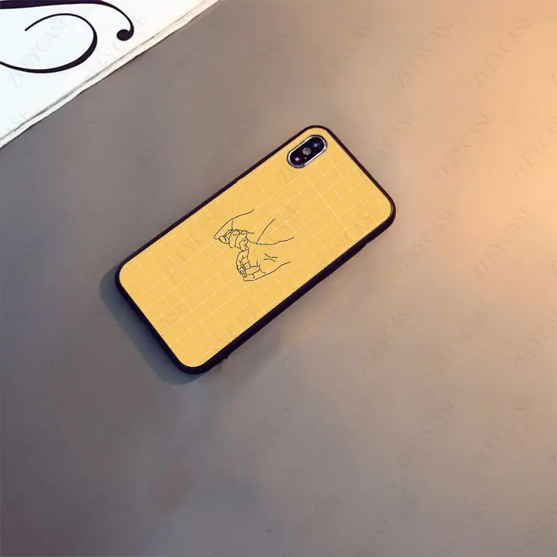 Minimalist line couple hand Love Phone Cover For iphone 15pro 11pro 13pro 14pro 12pro xs max 7 XR 12mini 15plus 13mini SE cases image 6