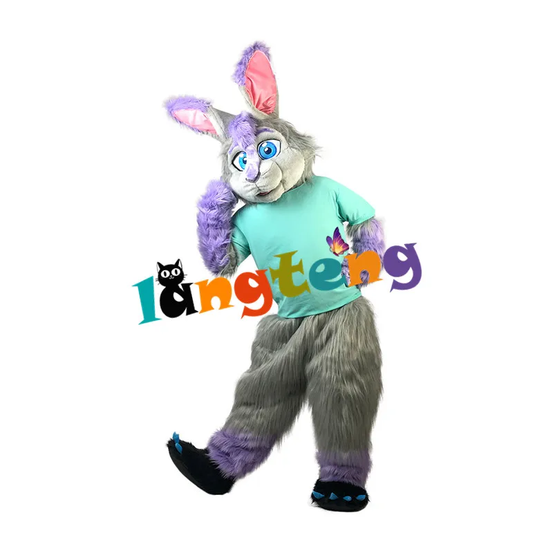 960 Hot Sale Easter Grey Rabbit Mascot Costume Character Cosplay Fancy Dress Adult Outfit Performance