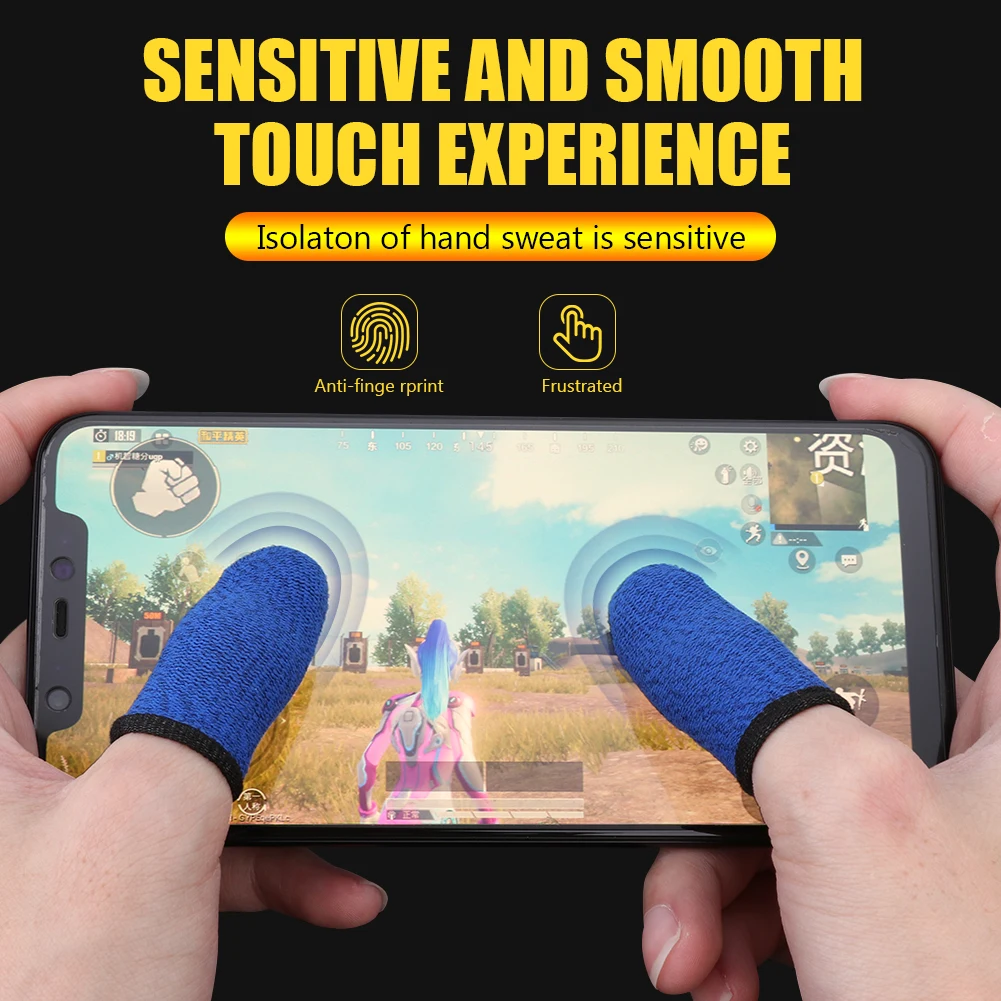 Finger Cover Game Controller for PUBG Sweat Proof Non-Scratch Sensitive Touch Screen Gaming Finger Thumb Sleeve Gloves