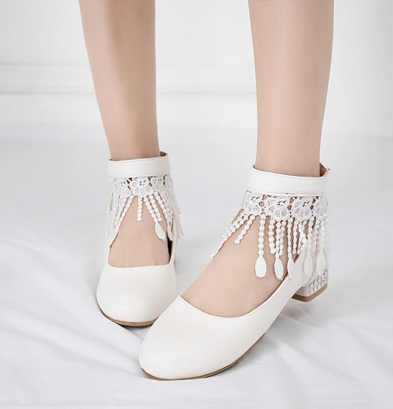 

Summer sweet lace tassel shallow mouth cute round head princess student women's shoes single shoes flat heel woman cosplay