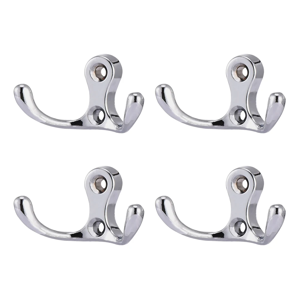 Ganchos de doble punta para ropa, ganchos de aleación de Zinc Retro de alta resistencia con 8 tornillos de pared de acero inoxidable, 4 Uds.