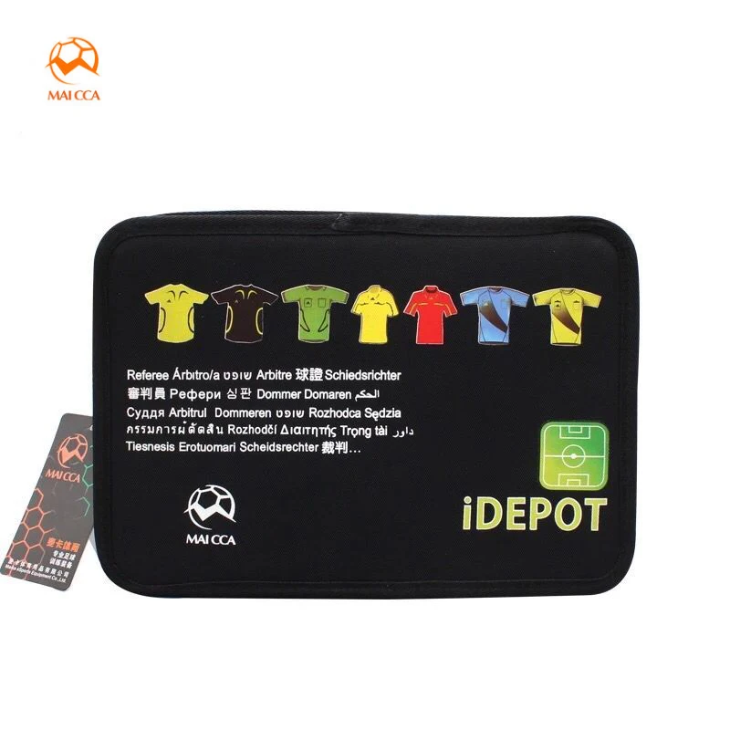 MAICCA Soccer Referee Bag Coin Cards Whistle Set Professional Football Referee Flag Kit Sports Training Equipment