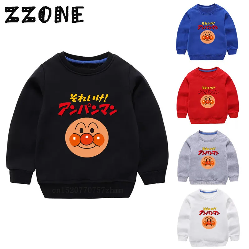 Children's Hoodies Kids Anpanman With Baikinman Cartoon Sweatshirts Baby Cotton Pullover Tops Girls Boys Autumn Clothes,KYT5254