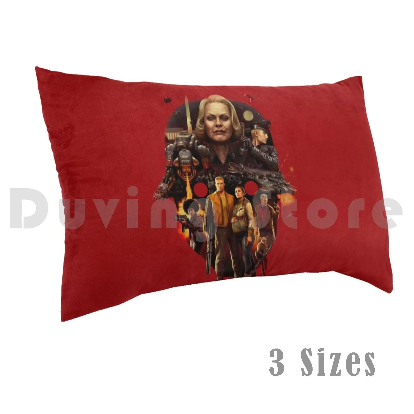 Wolfenstein 2 : Elite Soldat Shape Collage Pillow Case Printed 35x50 Wolfenstein 2 New Colossus Machinegames