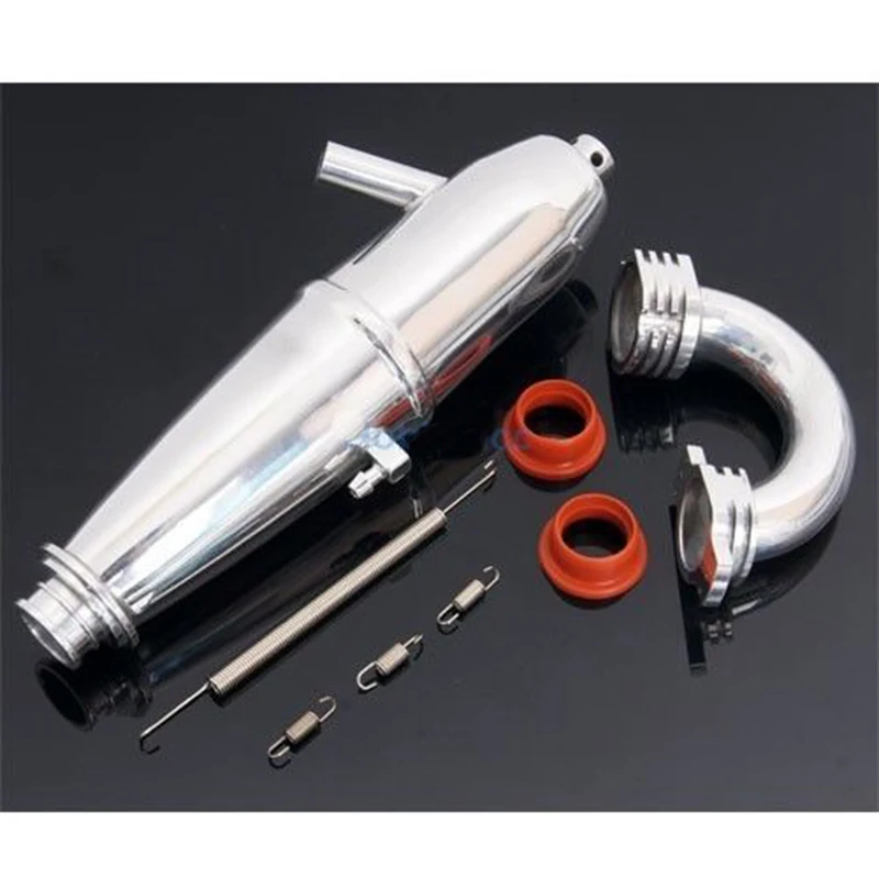 1/8 Aluminum Upgrade Side Exhaust Joint Tubing Exhaust Pipe VRX  HSP HPI Nitro RC Car Buggy Truck 21/26/28 Mmethanol Engine