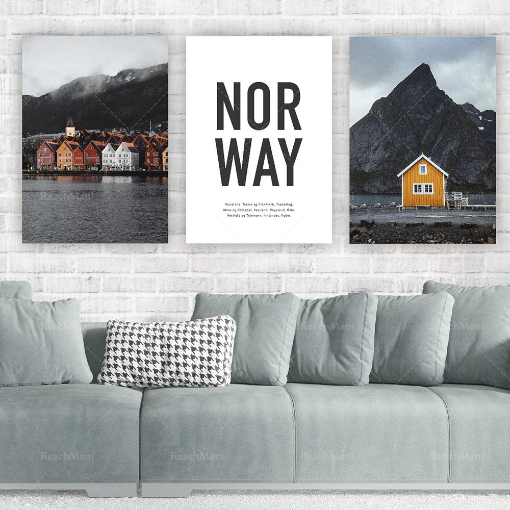 

Norwegian house printing, Scandinavian decorative art walls, Nordic landscape prints, Norwegian house posters