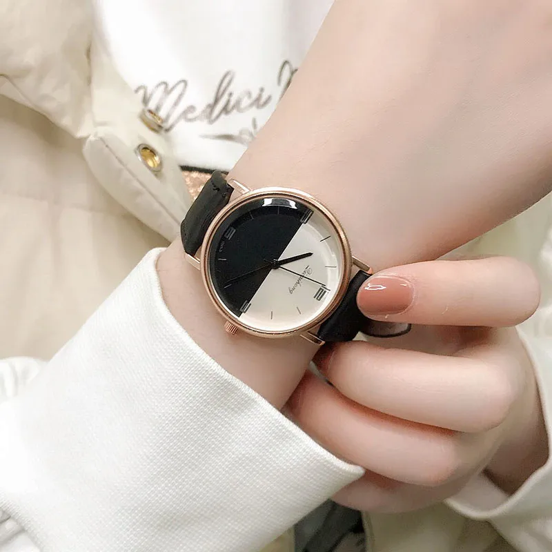 Nova moda simples mulheres relógios senhoras casual relógio de quartzo de couro feminino relógio feminino relógio feminino montre femme zegarek damski