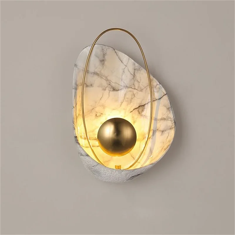 AOSONG Nordic Creative Wall Light Sconces Modern LED Lamp Pearl Shade Fixtures for Home Living Room