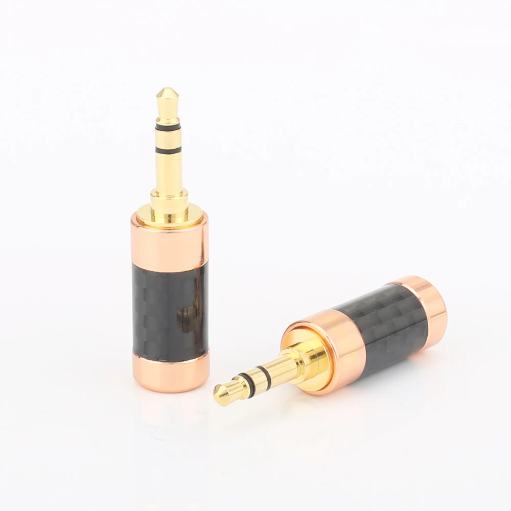 

2pcs Audiocrast H001 Hi-End Tellurium Gold plated carbon fiber male connector 3.5MM stereo plug