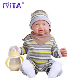 IVITA WB1513 59cm 5210g Real Soft Full Silicone Reborn Bebe Baby Boy Eyes Opened Doll Newborn Alive Laughing Babies Toy for Kids