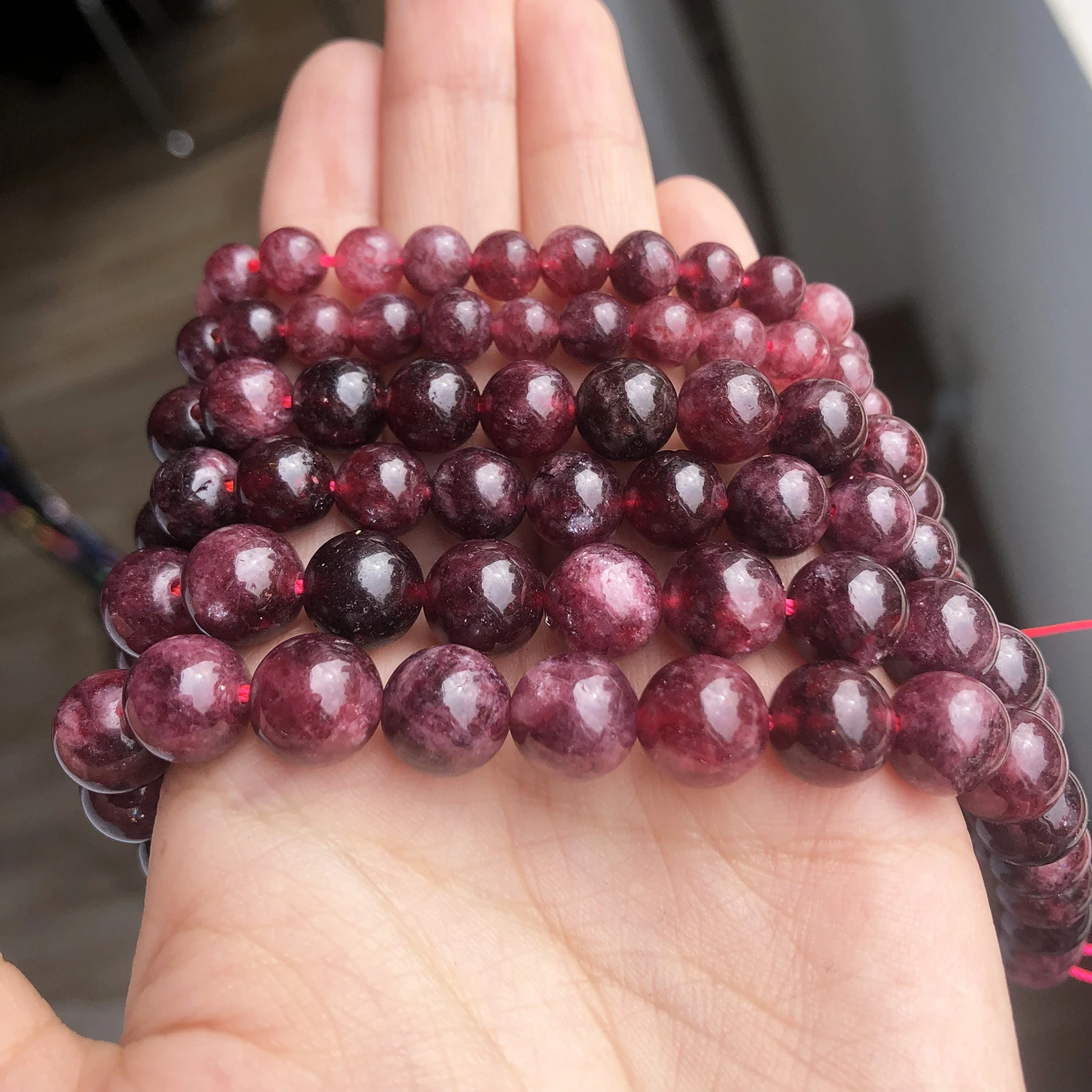 Natural Stone Dark Red Garnet Quartz Round Loose Beads for Jewelry Making Diy Bracelet Accessories 15\'\'Inches Pick Size 6 8 10mm