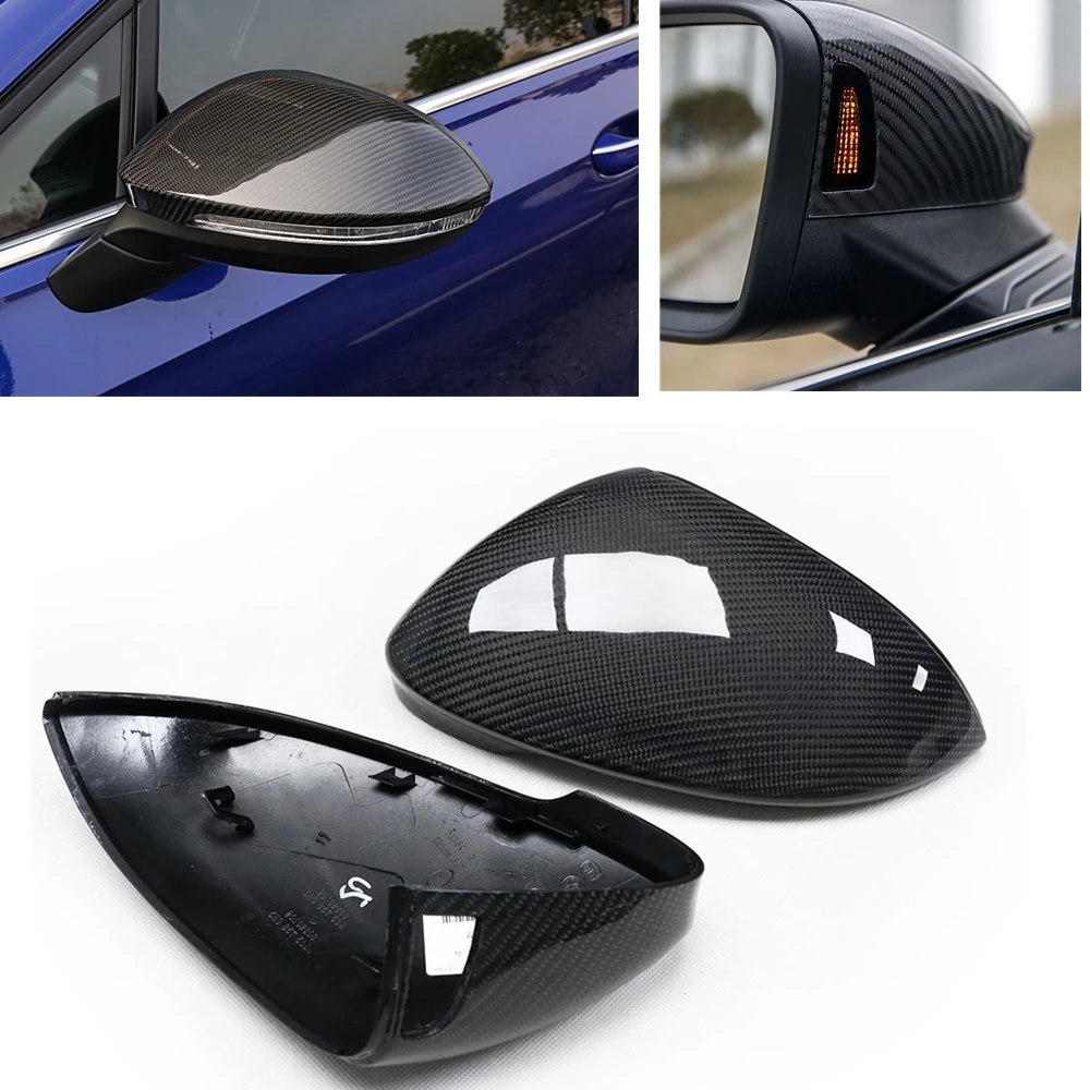 

Mirror Cover For Volkswagen VW Golf 8 MK8 VIII 2020 2021 Car With Lane Assist Real Carbon Fiber Rear View Case Reverse Shell Cap