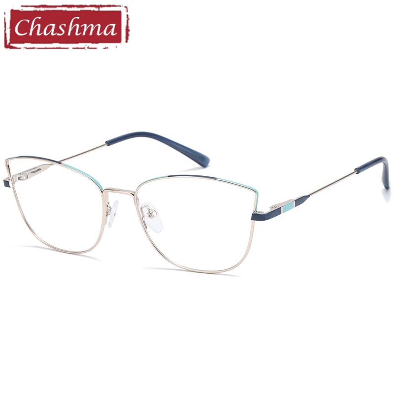 Chashma Prescription Cat Eye Eyeglasses Myopia Anti Blue Ray Women Frames for Graduation Lenses Optical Spring Hinge Spectacles