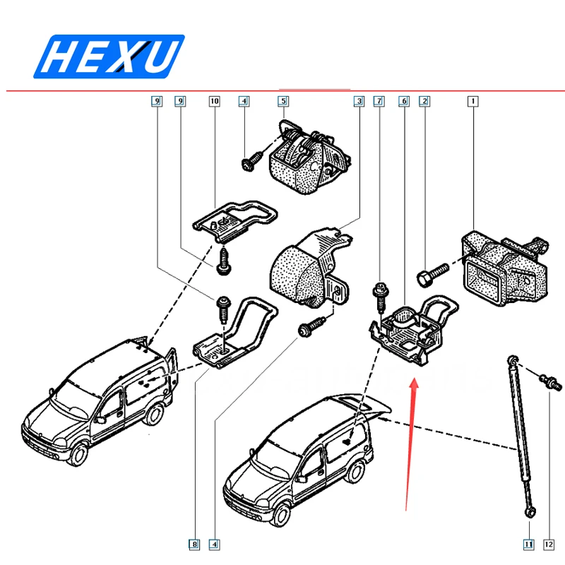 Rear Door Lock Bracket For Renault Kangoo Nissan Kubistar 1997-2008 7700303209