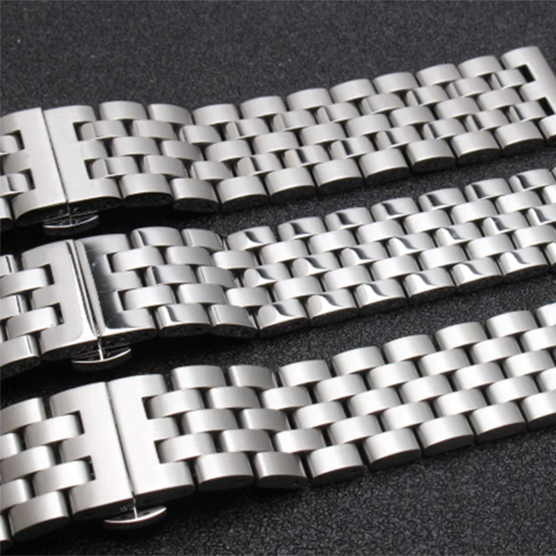 shengmeirui strap FOR IW men\'s watch strap Solid stainless steel bracelet 18MM 20MM 21MM 22MM Silver butterfly buckle watchband