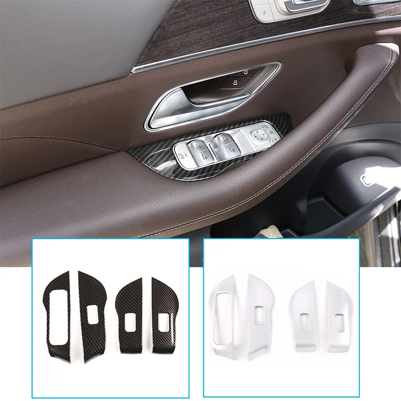 

For Mercedes Benz GLE GLS W167 X167 20-21 ABS Car Door Glass Lift Switch Frame Decorative Stickers Car Accessories