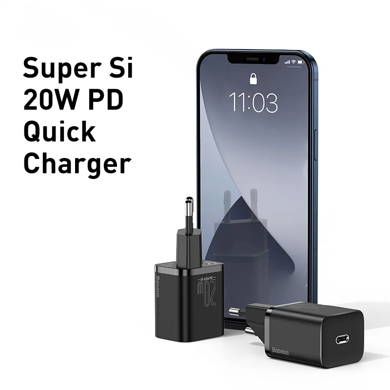 Baseus PD 20W Szybka ładowarka USB C do iPhone'a 14 13 Pro Max Typ C do ip Szybkie ładowanie USB C Szybka ładowarka do telefonu ściennego