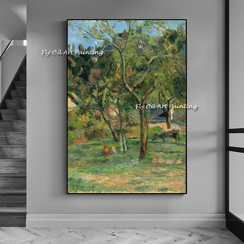 

The 100%Handmade Paul Gauguin Modern Oil Painting Abstract Corridor Office Decor Forest Nature View Mural Picture Christmas Gift