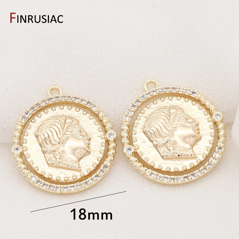 DIY Necklace Pendants Earrings Charms Jewelry Making Accessories  Gold Plated Commemorative Coin Pendant Wholesale