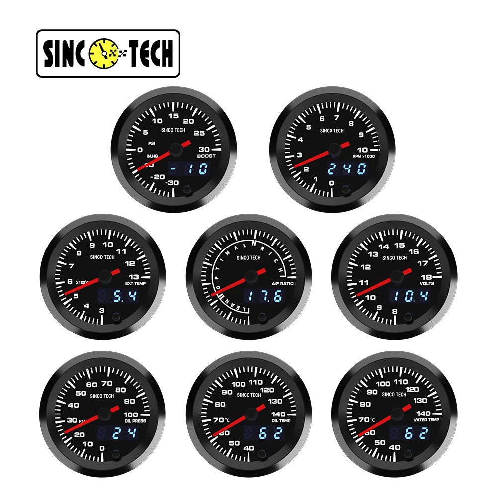 

Sincotech DO636 52mm 7-Color 12v Car Truck LED Digital Meter With Sensor Kit Racing