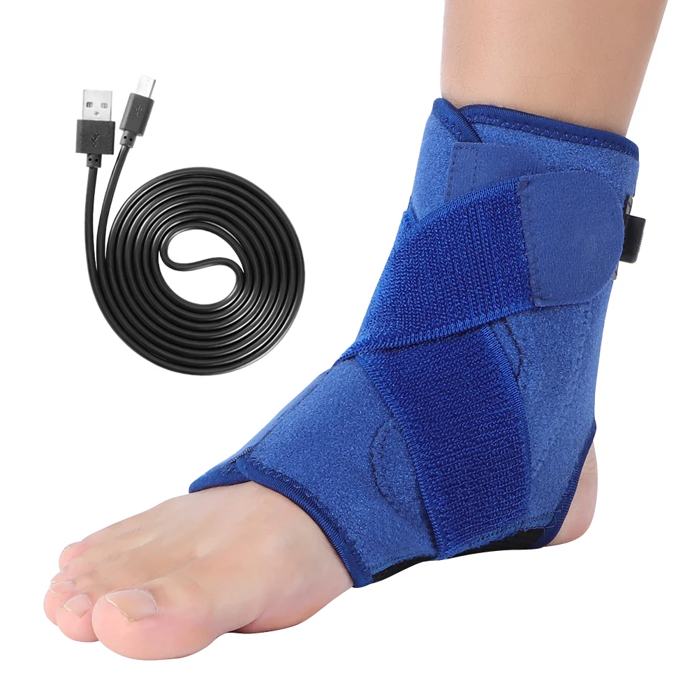 Adjustable Physical Therapy Health Care Heating Ankle Navy Blue Codes A Protective Ankle With USB Androids Port Charging Cable