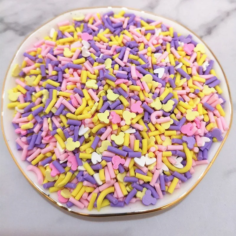 20 gr/los Nette Gefälschte Ton Streusel Bunte Herz Fünf Sterne Schleife Süßigkeiten Streusel für Handwerk Machen, DIY Kuchen Dessert Dekoration – Detail 29
