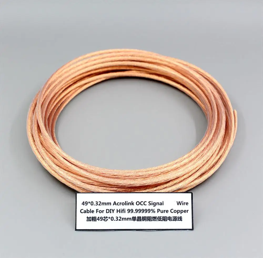 LN002496 Outside Dia:4mm 49Pins*0.32mm Acrolink OCC Signal  Wire Cable For DIY Hifi 99.99999% Pure Copper