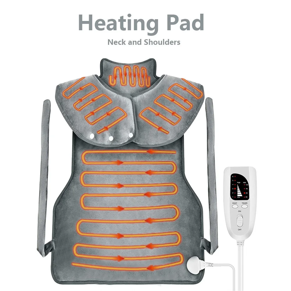 Electric Heating Pad For Back Pain Relief Heat Wrap Neck Shoulder Pain Heated Pad Fast Heating Adjustable Temperature 110V-240V