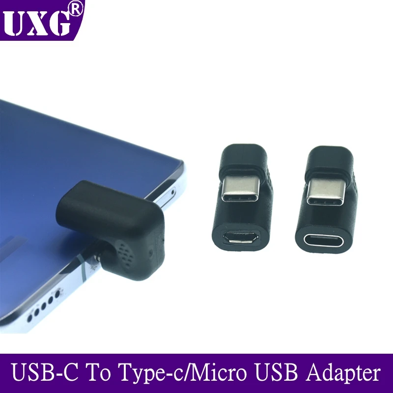 

Переходник Type-C 180/Micro USB / Type-c (гнездо) для зарядки и передачи данных, 360 градусов