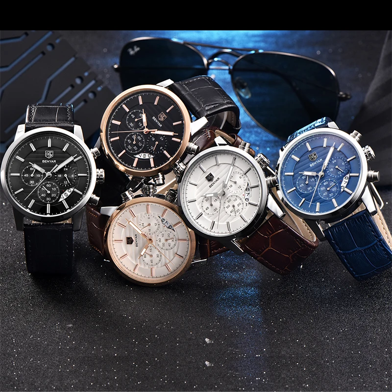 BENYAR Men\'s watches business fashion men watch for male top luxury brand wristwatch mens sport chronograph reloj hombre 2023