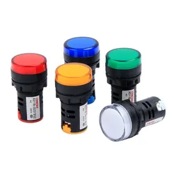 22mm Indicator LED Lamp Signal Pilot Lamp AD11-22-7GZ LED Power Indicator Light 12V/24V/220V/380V Multi-Color Indicator