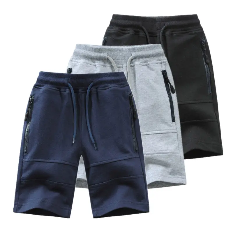 

Children Boys Shorts 2024 Summer Zipper Pocket Design Kids Casual Knitted Shorts For Boys 3 4 6 8 10 12 14 Years Clothing Dwq240