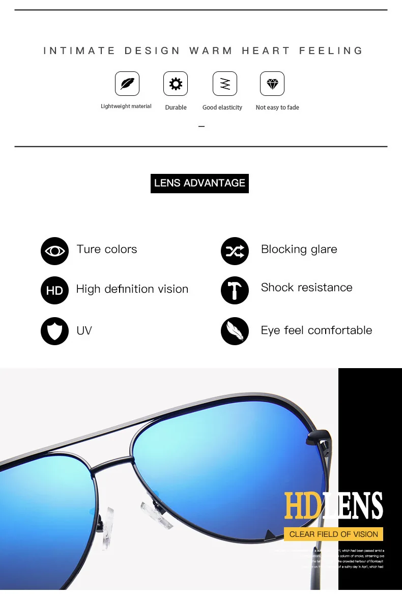 Klassische Metall Luftfahrt Sonnenbrille Frauen Mode Legierung Pilot Sonnenbrille Männer Farbverlauf Schwarz Driving Shades Damen UV400 – Detail 5