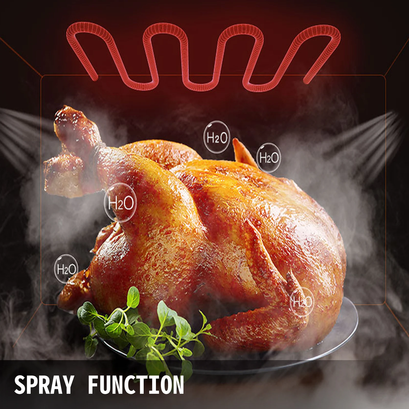 VEVOR الفرن الحراري 4500 واط مع رذاذ التجارية 60L 4-Tier الكهربائية منضدية البيتزا شواء محمصة أجهزة المطبخ المنزلية