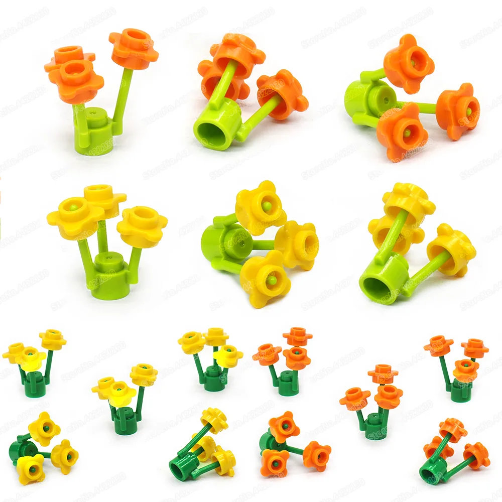 Greening Flowers Building Block Small Street view Plant Flowerbed Figures Flower Shop Ornaments Model Christmas Child Gifts Toys