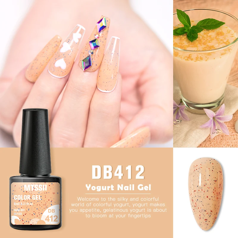 6ml Summer Yogurt Gel Nail Polish Semi Permanent Cheese Gel Polish Lamp Varnishes Soak Off Nail Art Manicure Top Coat DIY Gel