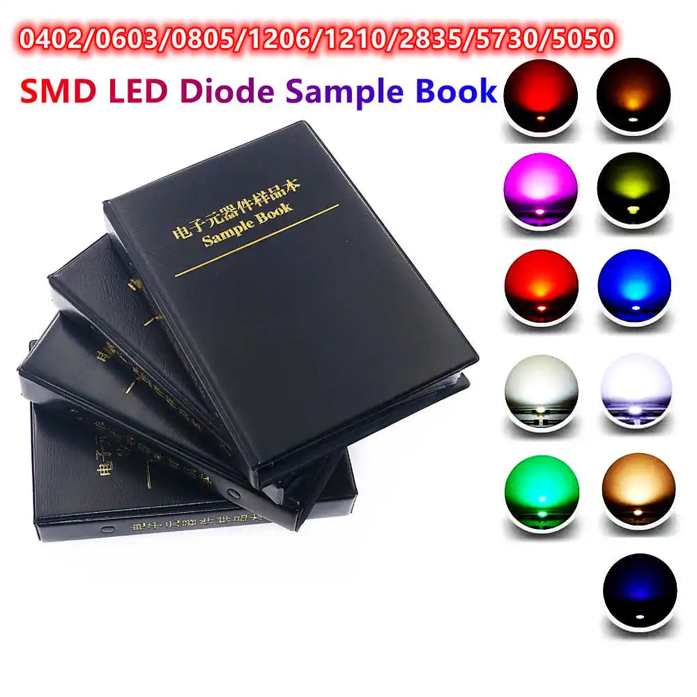 0402 0603 0805 1206 1210 2835 5730 5050 dioda SMD LED przykładowa książka czerwony/zielony/niebieski/biały/żółty/ciepły biały/pomarańczowy/fioletowy/lodowy blękit