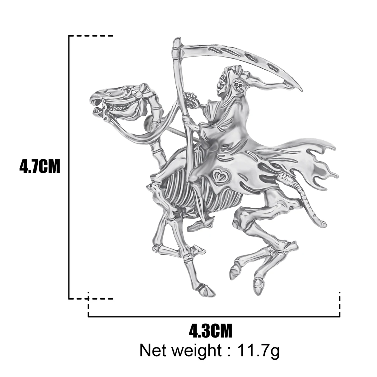 Bonsny 合金アンティークゴールドメッキハロウィングリム死神ブローチスカルスケルトンピンジュエリー女性女の子ギフトアクセサリー