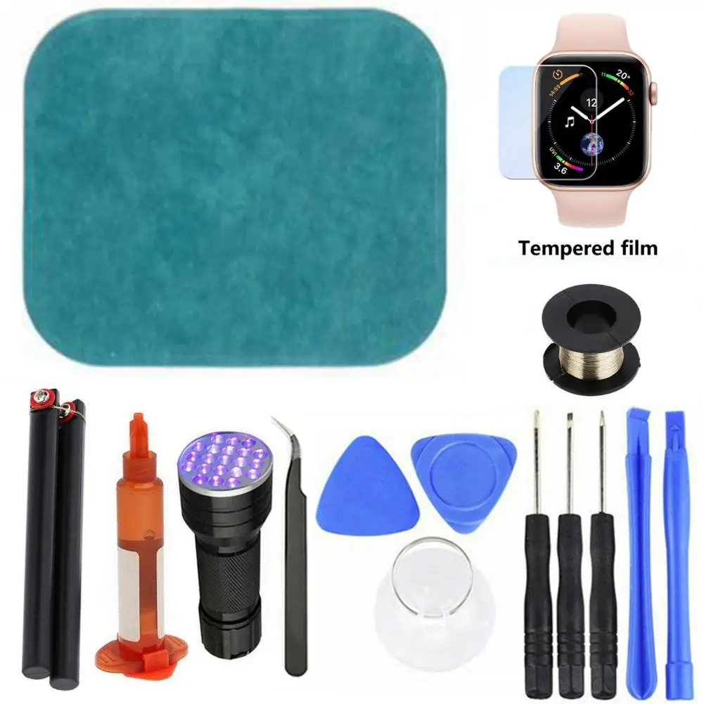 100% Original Out Front LCD Glass Cover Replacement UV Glue Repair Kit for Apple Watch 2/3/4/5/6 38/40/42/44mm