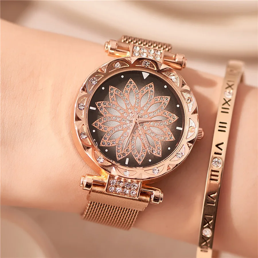 WOKAI Fashion Quartz Movement High Quality 38mm SHSHD Women Stainless Steel Mesh Rose Gold Waterproof Ladies Watch Dropshipping