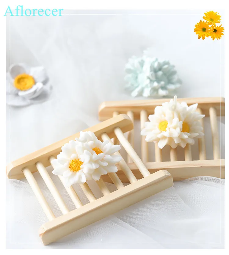 Flower Soap Mold Three Chrysanthemum Silicone Mould Sunflower Handmade Flower Baking Chocolate Aroma Gypsum Candle Mould