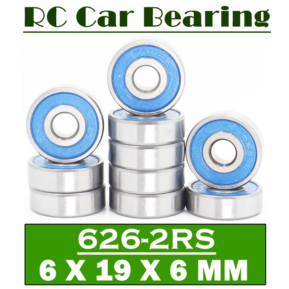 

626RS Bearing ( 10 PCS ) 6*19*6 mm ABEC-7 Hobby Electric RC Car Truck 626 RS 2RS Ball Bearings 626-2RS Blue Sealed