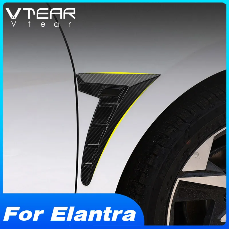 Vtear Car Fender Cover Decoration Stickers Side Wing Air Vent Hood Trim Automotive Goods Accessories For Hyundai Elantra 2021