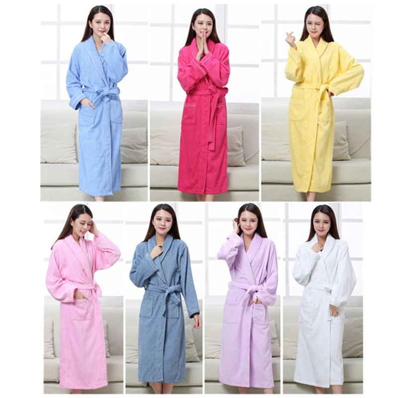 

Towel Material Hotel Bathrobe Cotton Ladies Sexy Nightgown Adult Autumn Winter Sleepwear Yukata Home Service Unisex