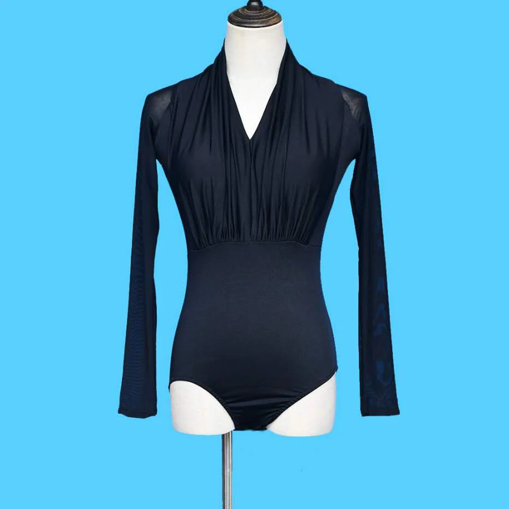 Standard Ballroom Dance Competição Bodysuit, Waltz Tango Vestidos, Traje Flamenco, 4 escolhas, D0804, S-4XL