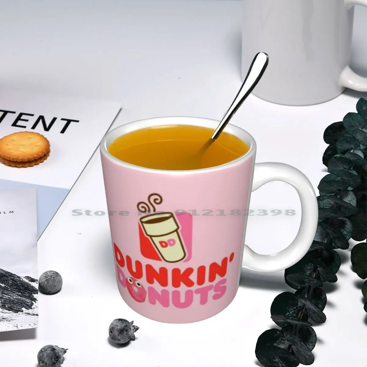 Pink Logo Dunkin Donuts Ceramic Mugs Coffee Cups Milk Tea Mug Pink Red Donut Donuts Dunkin Dunkin Donuts Pastry Dessert Elmo